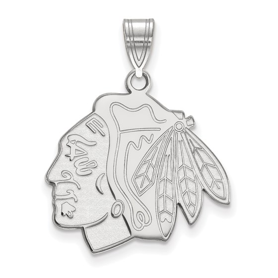 Sterling Silver NHL Chicago Blackhawks Large Pendant Sterling Silver NHL Chicago Blackhawks Large Pendant